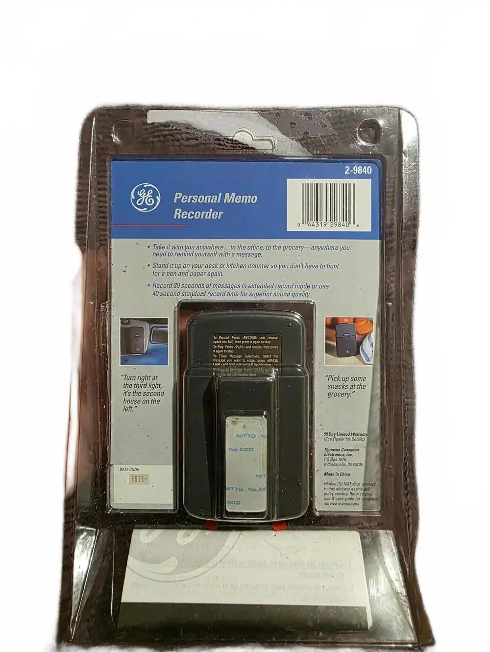 Vtg GE Personal Memo Recorder Digital Tapeless Voice Recorder